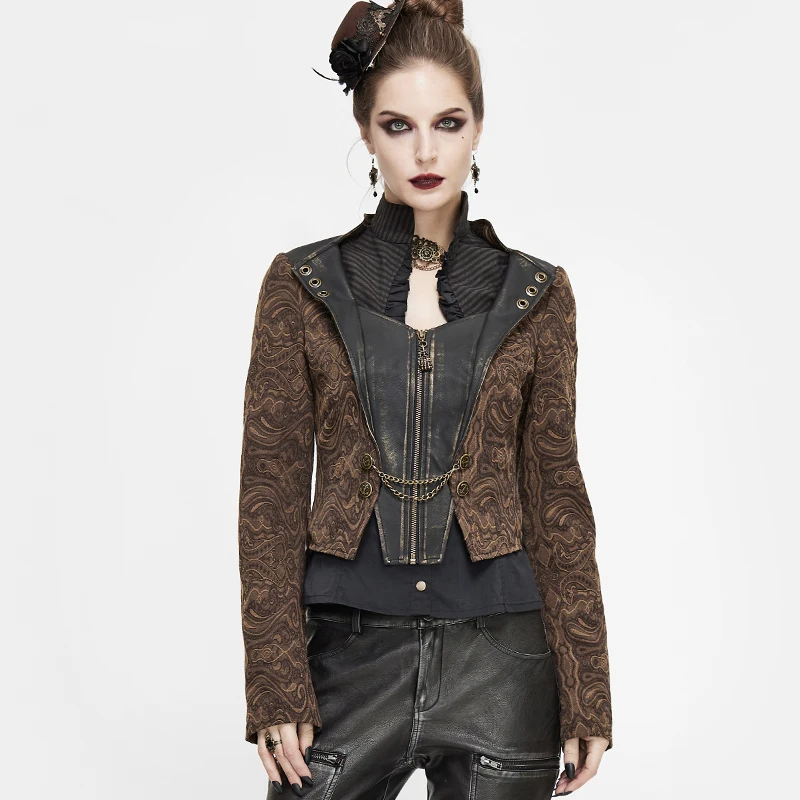 Steampunk Women Jacket Suit Slim Ladies Suit Jacket Autumn New Coat Women Brown Black Women Clothes
Steampunk Women Jacket Suit Slim Ladies Suit Jacket Autumn New Coat Women Brown Black Women Clothes