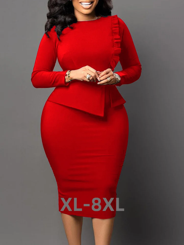 Plus Size New Party Evening Women Midi Dresses Spring Autumn Long Sleeve Luxury Elegant Slim African Formal of 3xl 4xl 5xl 6xl
Plus Size New Party Evening Women Midi Dresses Spring Autumn Long Sleeve Luxury Elegant Slim African Formal of 3xl 4xl 5xl 6xl