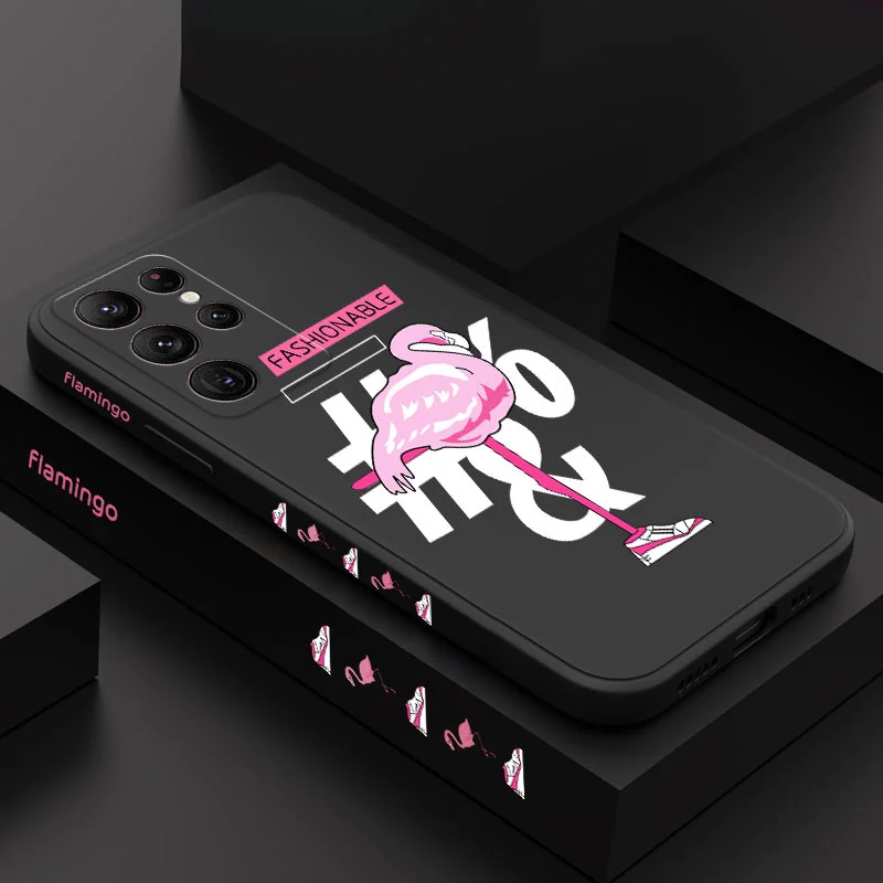 

Beautiful Flamingo Phone Case For Samsung Galaxy S22 S21 S20 Ultra Plus FE S10 S9 S10E Note 20 ultra 10 9 Plus Cover