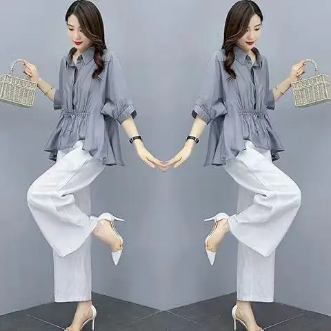 Women Casual Tracksuits Set 2023 Fashion Solid Color Cotton Linen Blouse + Wide Leg Pants Suits Female Two Piece Sets C10
Women Casual Tracksuits Set 2023 Fashion Solid Color Cotton Linen Blouse + Wide Leg Pants Suits Female Two Piece Sets C10