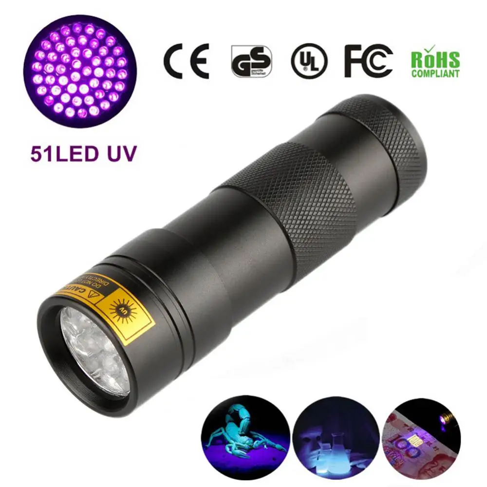 

Mini UV Black Light Pet Urine Stains Detector Scorpion Hunting 2021 New LED UV Flashlight Ultraviolet Torch With Zoom Function