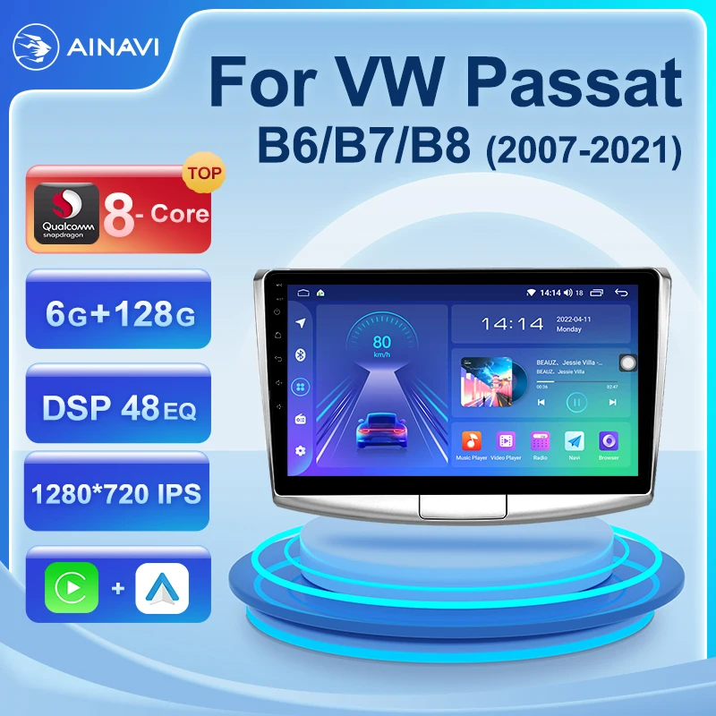 Qualcomm 8 Core Automotive Car Radio For Volkswagen Passat B6 B7 B8 CC 2007-2021 Carplay Android Auto with DSP 48EQ Autoradio
Qualcomm 8 Core Automotive Car Radio For Volkswagen Passat B6 B7 B8 CC 2007-2021 Carplay Android Auto with DSP 48EQ Autoradio