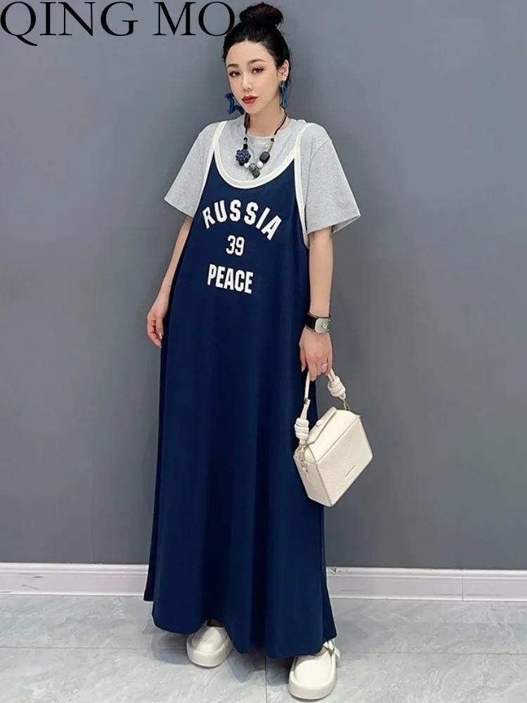 QING MO 2023 Summer New Korean Casual T-shirt + Sporty Style Sling Dress Two Piece Set Fashion Women Dress Set ZXF3027
QING MO 2023 Summer New Korean Casual T-shirt + Sporty Style Sling Dress Two Piece Set Fashion Women Dress Set ZXF3027