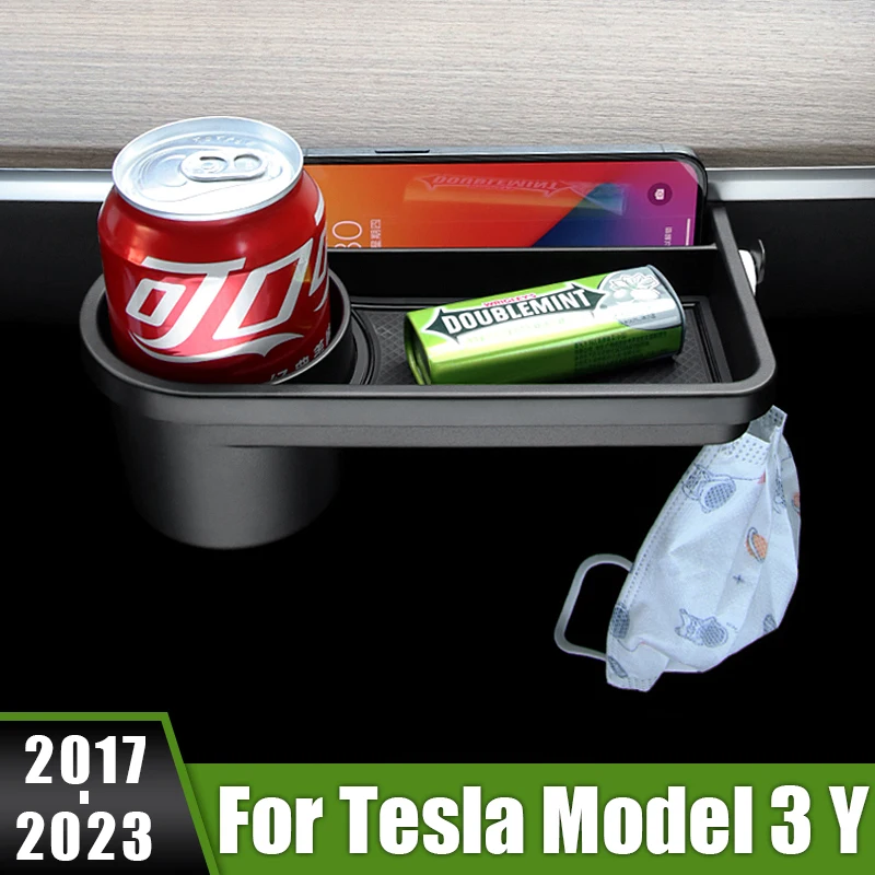 

For Tesla Model 3 Y 2017 2018 2019 2020 2021 2022 2023 Car Dashboard Copilot Storage Box Tray Phone Holder Self Adhesive Case
