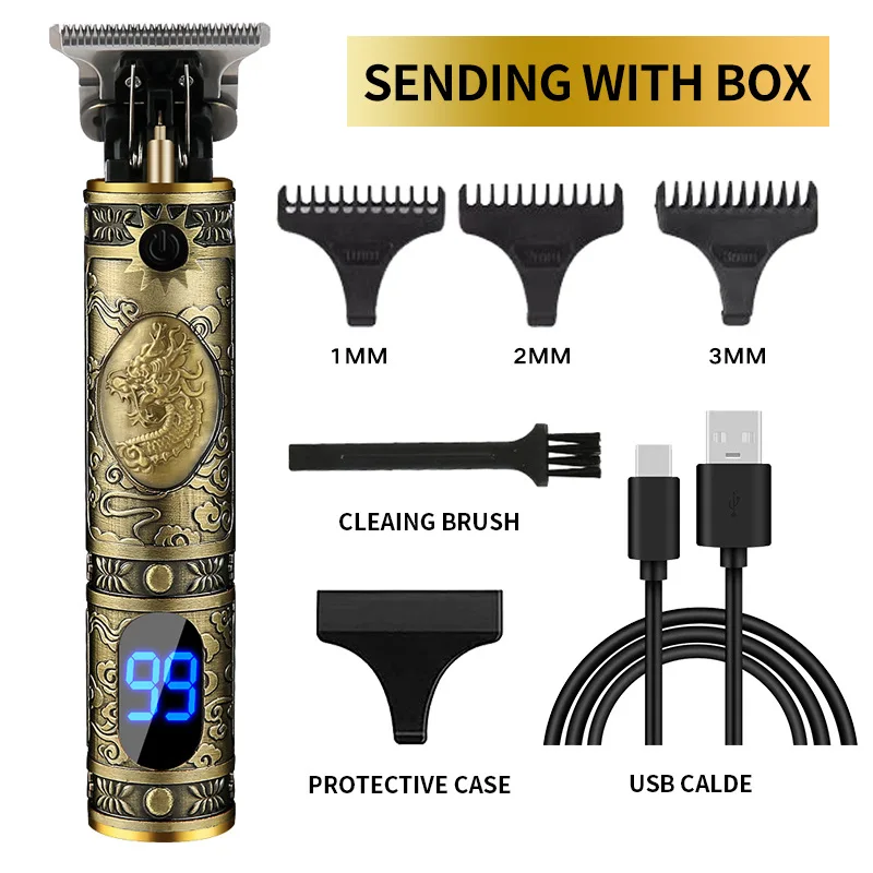 Retro Hot T9 0MM Electric Cordless Hair Clipper Professional Hair Clipper Trimmer Men Hair Clipper Shaver Beard Lighter
Retro Hot T9 0MM Electric Cordless Hair Clipper Professional Hair Clipper Trimmer Men Hair Clipper Shaver Beard Lighter