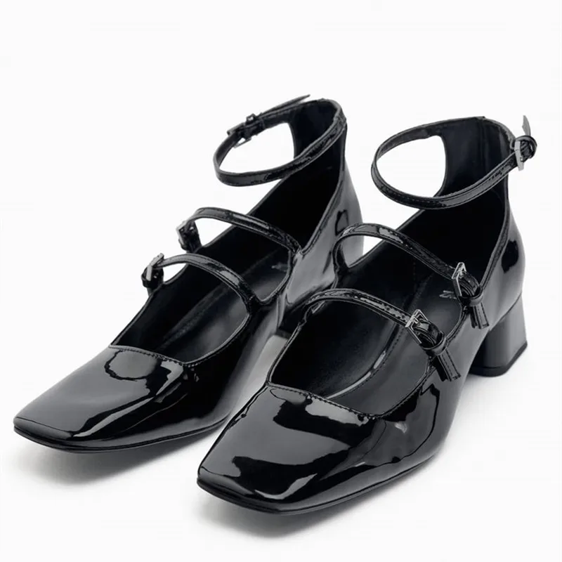 TRAF Black Leather Heeled Sandals For Women Fashion Squared Toe Heels Block Heel Pumps Office Lady Sandals Summer Ankle Shoes
TRAF Black Leather Heeled Sandals For Women Fashion Squared Toe Heels Block Heel Pumps Office Lady Sandals Summer Ankle Shoes