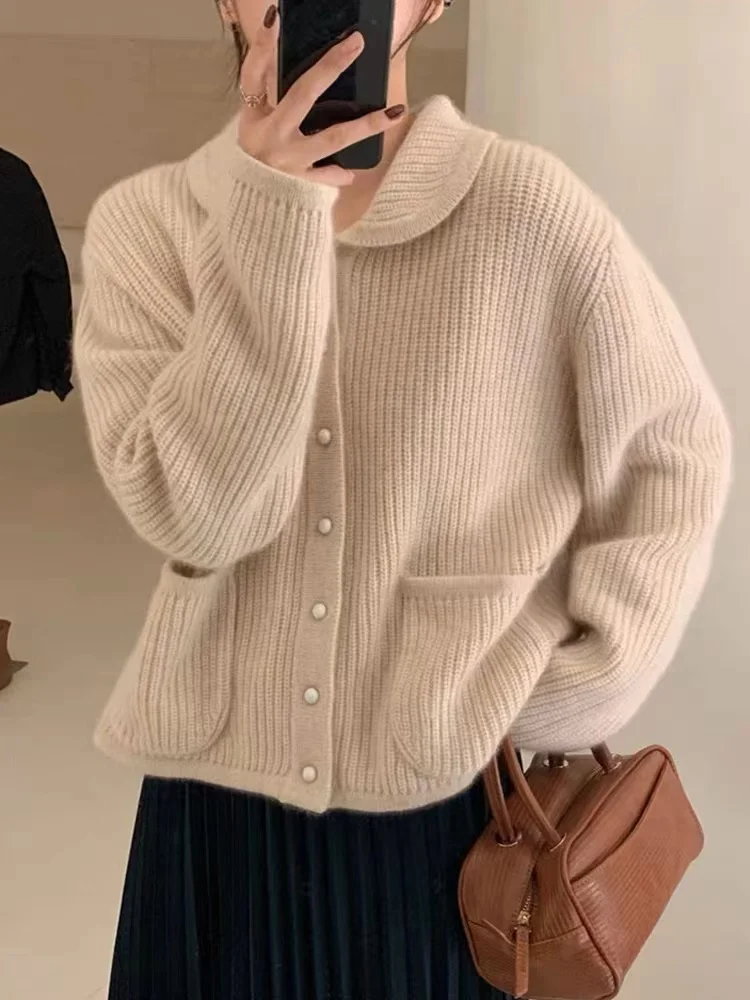 Women Autumn Winter Long Sleeve Sweater Cardigans Korean Fashion Single Breasted Pockets Casual Knitted Coats Vintage Knitwear
Women Autumn Winter Long Sleeve Sweater Cardigans Korean Fashion Single Breasted Pockets Casual Knitted Coats Vintage Knitwear
