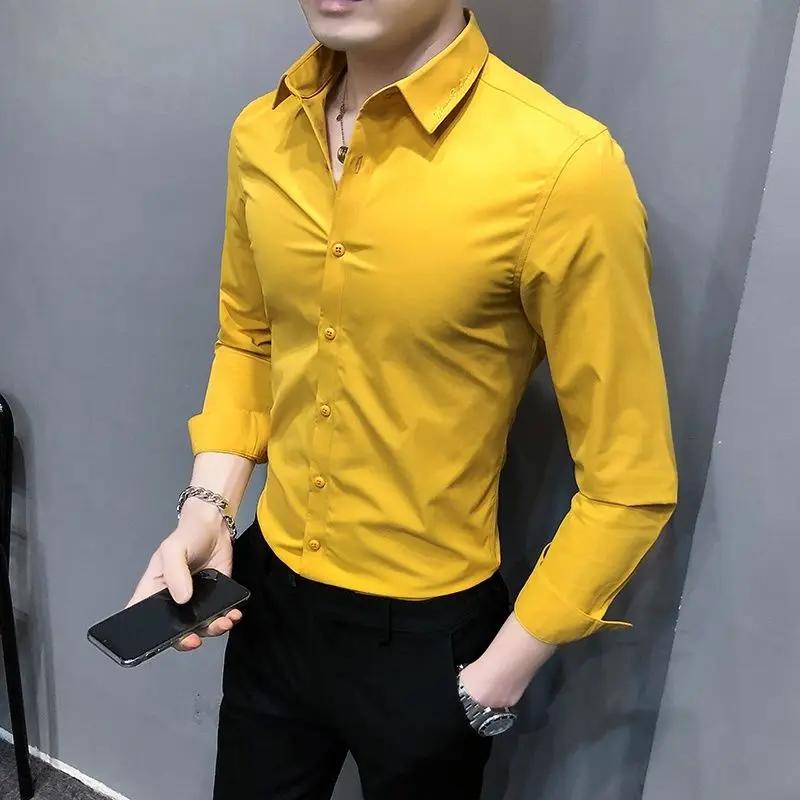 British Style 2022 New Solid Long Sleeve Shirt Men Clothing Slim Fit Business Casual Chemise Homme Formal Wear Hot Tops A237
British Style 2022 New Solid Long Sleeve Shirt Men Clothing Slim Fit Business Casual Chemise Homme Formal Wear Hot Tops A237