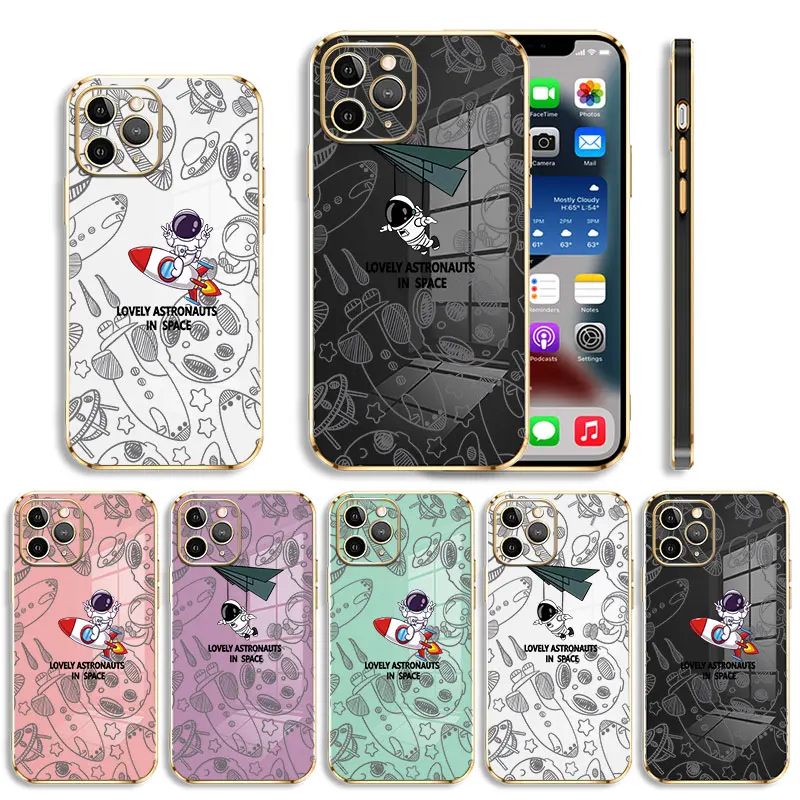 Astronaut Paper Plane Rocket Soft Plating Phone Case For iPhone 14 13 12 11 Pro Max Mini X XR XS Max 7 8 6 6s Plus SE Shell 
Astronaut Paper Plane Rocket Soft Plating Phone Case For iPhone 14 13 12 11 Pro Max Mini X XR XS Max 7 8 6 6s Plus SE Shell