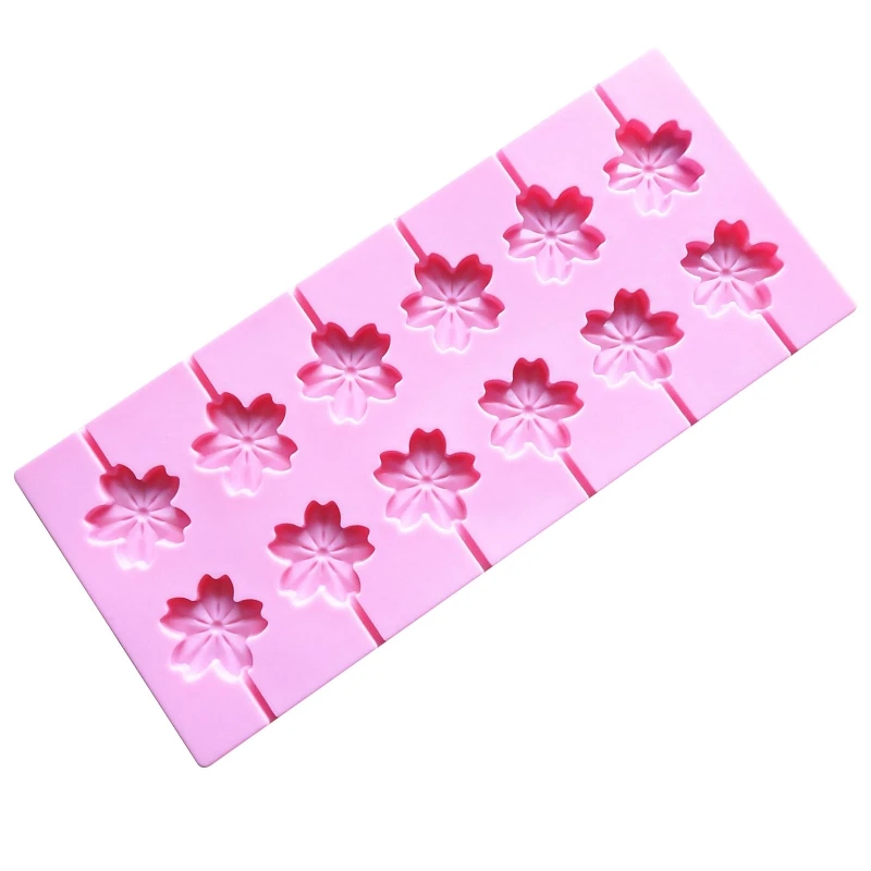 1Pc Silicone Lollipop Mold 12 Cavity Cherry Blossom Flower Shaped Hard Candy Chocolate Jelly Cake Mould Ice Tray for Baking DIY
1Pc Silicone Lollipop Mold 12 Cavity Cherry Blossom Flower Shaped Hard Candy Chocolate Jelly Cake Mould Ice Tray for Baking DIY