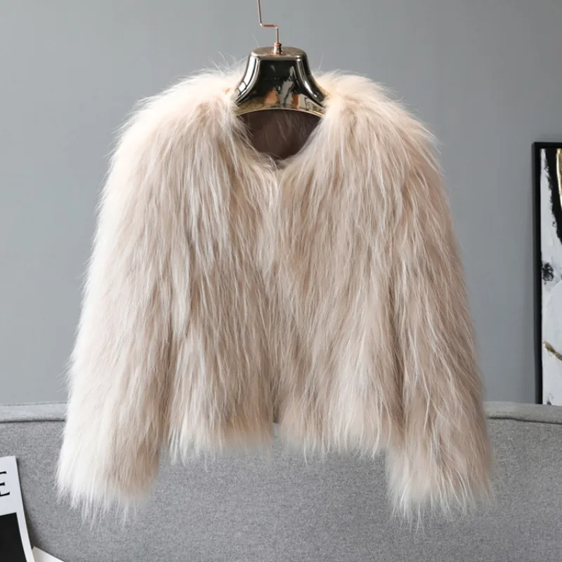 

Women's Faux Fur 2023 New Fashion Jacket Long Sleeve Loose Large Size Female Faux Fox Clothing Snowsuit Winter Women Coats