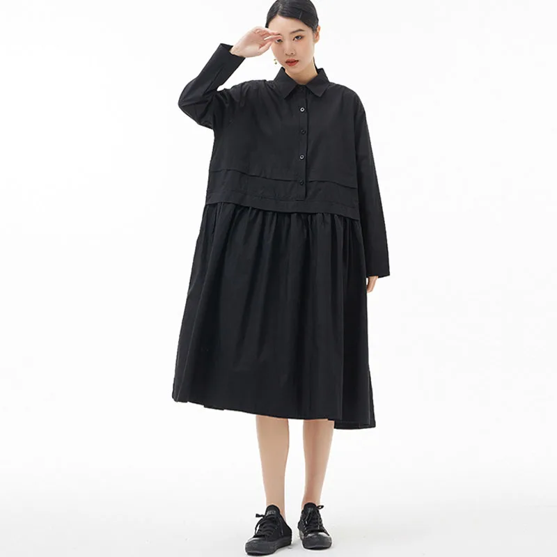 Johnature New French Turn-down Collar Women Dresses 2022 Spring Summer Solid Color Casual Fashion Pockets Female Dress
Johnature New French Turn-down Collar Women Dresses 2022 Spring Summer Solid Color Casual Fashion Pockets Female Dress