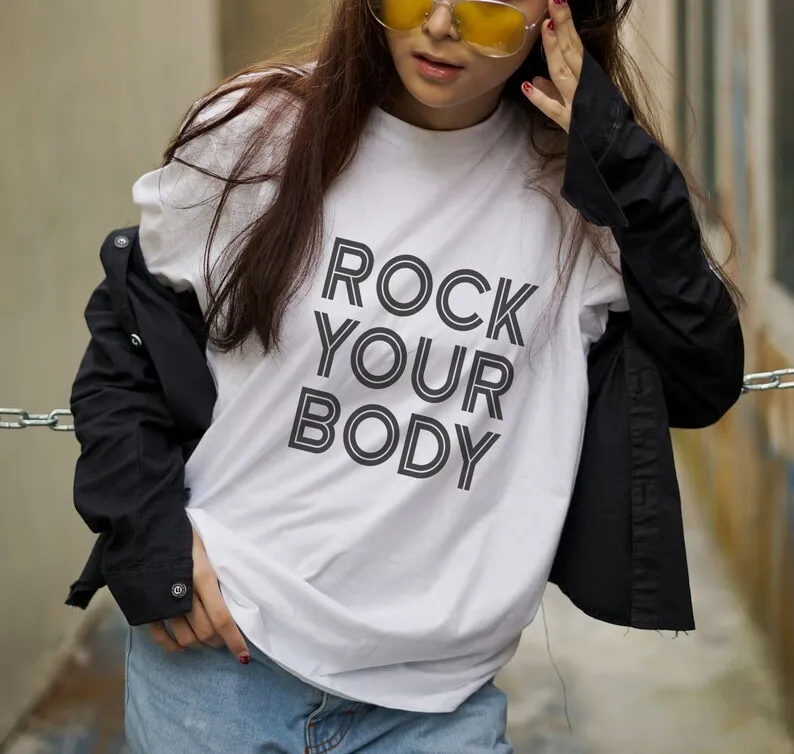 Sugarbaby Rock Your Body Funny Graphic Cotton T-shirt Tumblr tshirt Short Sleeved Fashion Women tshirts Drop Shipping
Sugarbaby Rock Your Body Funny Graphic Cotton T-shirt Tumblr tshirt Short Sleeved Fashion Women tshirts Drop Shipping