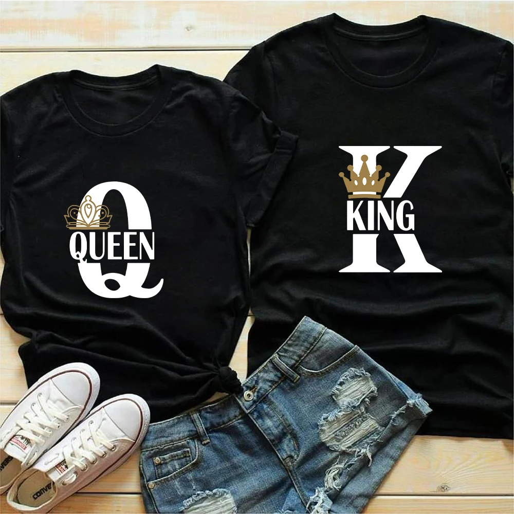King Queen Crown Print Couple T Shirt Lovers Short Sleeve O-neck Summer Casual Fashion Women Men Tee Shirt Tops Clothes
King Queen Crown Print Couple T Shirt Lovers Short Sleeve O-neck Summer Casual Fashion Women Men Tee Shirt Tops Clothes
