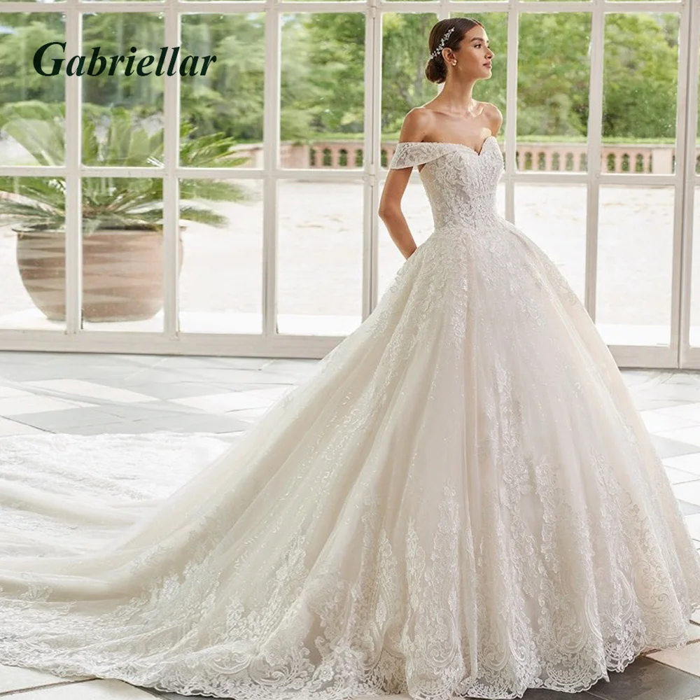 Gabriellar Wedding Dresses 2023 V-neck Off The Shoulder Glitter Appliques Backless Sweep Train Princess Ball Gown Lace-up
Gabriellar Wedding Dresses 2023 V-neck Off The Shoulder Glitter Appliques Backless Sweep Train Princess Ball Gown Lace-up