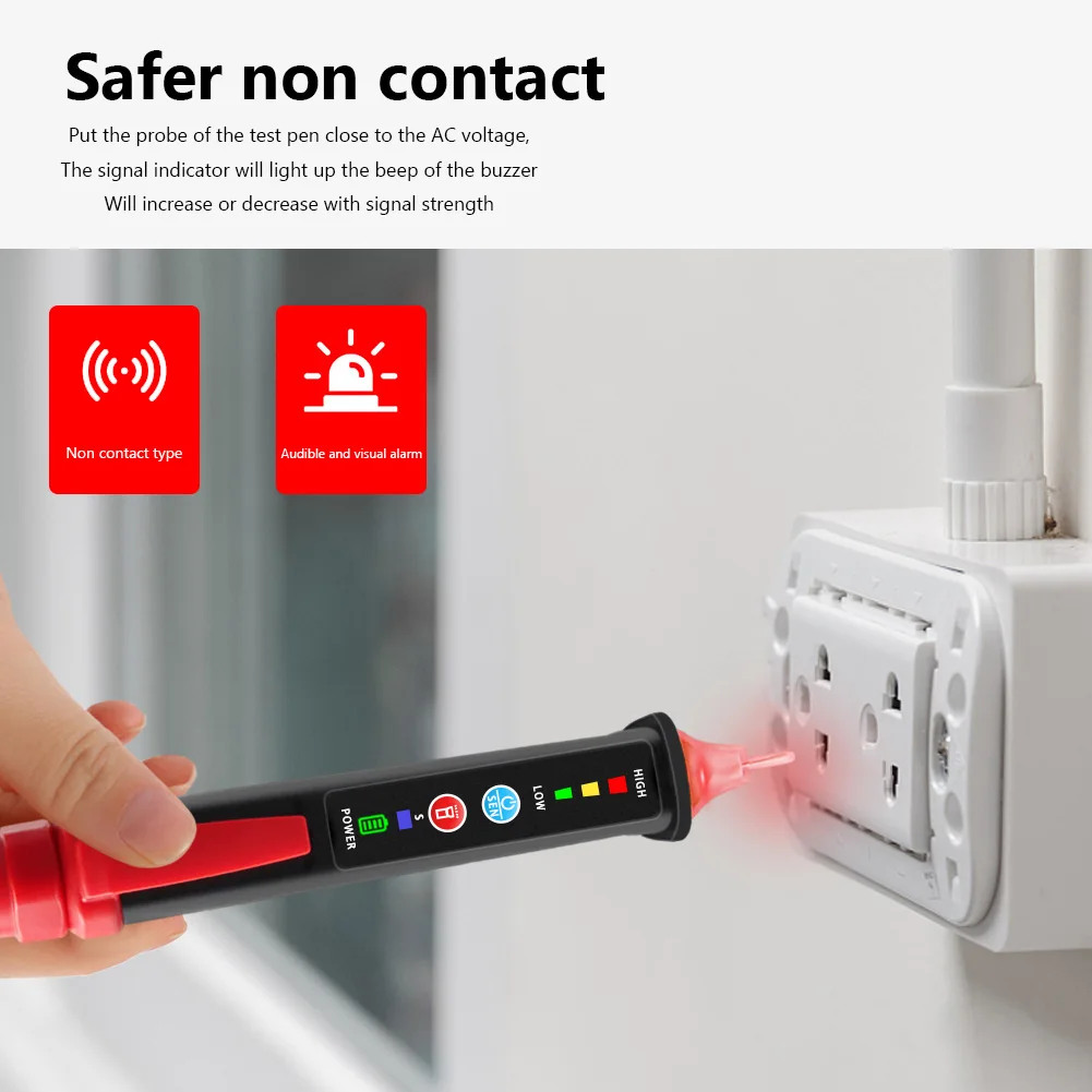 Non Contact AC Voltage Detector Smart Digital Display Tester Pen Sound Light Alarm Breakpoint Finder Voltage Power Detector Pen
Non Contact AC Voltage Detector Smart Digital Display Tester Pen Sound Light Alarm Breakpoint Finder Voltage Power Detector Pen