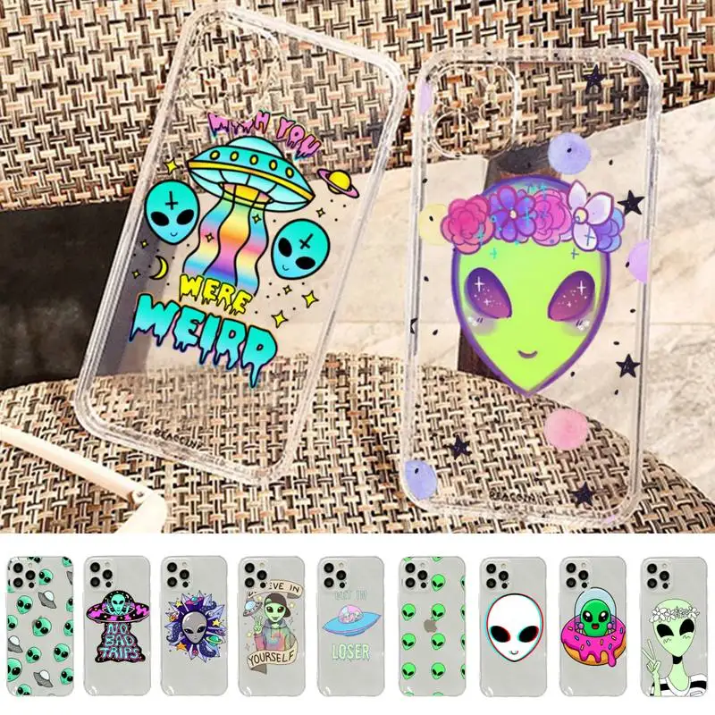 Cute cartoon alien Phone Case For iPhone 11 12 13 14 Mini Pro Max XR X XS TPU Clear Case For 8 7 6 Plus SE 2020
Cute cartoon alien Phone Case For iPhone 11 12 13 14 Mini Pro Max XR X XS TPU Clear Case For 8 7 6 Plus SE 2020