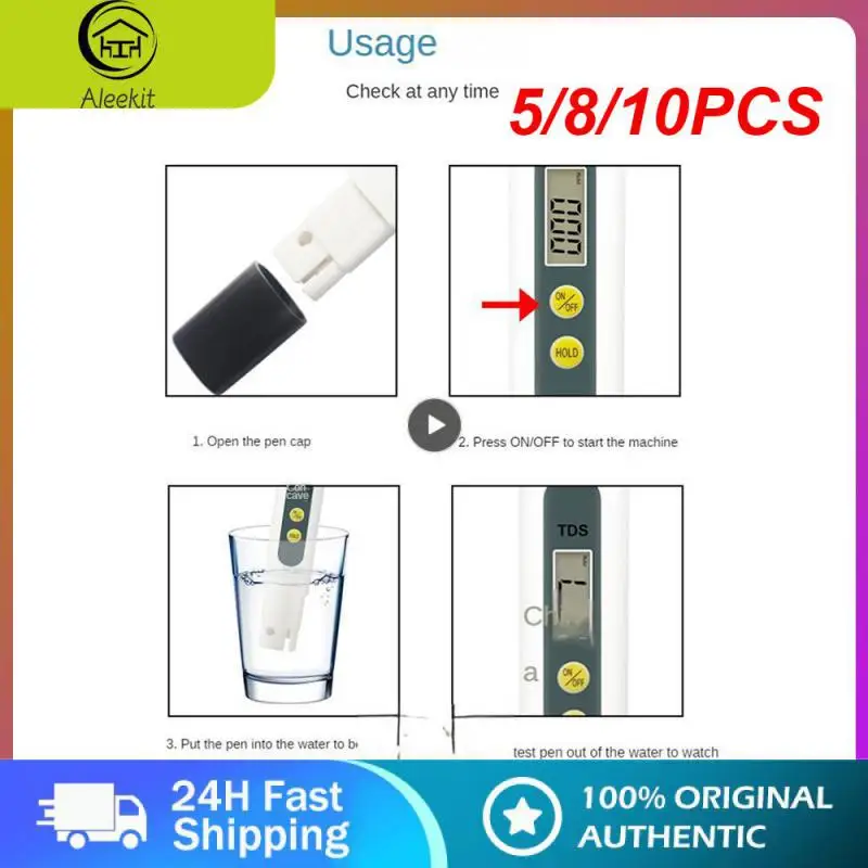5/8/10PCS Household Tds Pen 3 Seconds Measurement Titanium Alloy Probe Ph Test Pen Low Power For Drinking Laboratory Aquarium
5/8/10PCS Household Tds Pen 3 Seconds Measurement Titanium Alloy Probe Ph Test Pen Low Power For Drinking Laboratory Aquarium