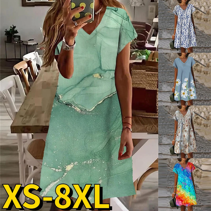 2022 Floral Print Short Sleeve Skirt Women's Fashion Dress Autumn Winter V-neck MIDI Skirt Elegant Loose Size Knee-length Skirt
2022 Floral Print Short Sleeve Skirt Women's Fashion Dress Autumn Winter V-neck MIDI Skirt Elegant Loose Size Knee-length Skirt
