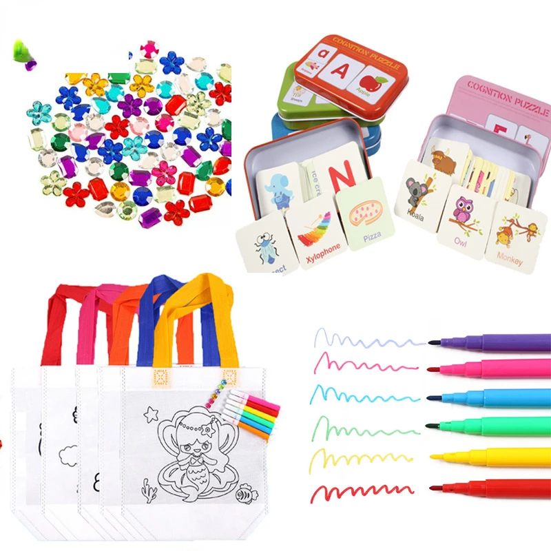 Puzzles Educational Toy Cognitive Cards DIY Graffiti Bags Diamonds Craft Toys Kindergarten Hand Painting Materials WXK
Puzzles Educational Toy Cognitive Cards DIY Graffiti Bags Diamonds Craft Toys Kindergarten Hand Painting Materials WXK