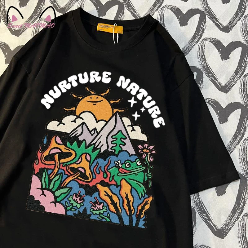 Women T Shirts Harajuku Aesthetic Mushroom Print Oversized T-Shirt Punk Gothic Clothing Streetwear Top Tees Woman Goth Tshirt
Women T Shirts Harajuku Aesthetic Mushroom Print Oversized T-Shirt Punk Gothic Clothing Streetwear Top Tees Woman Goth Tshirt