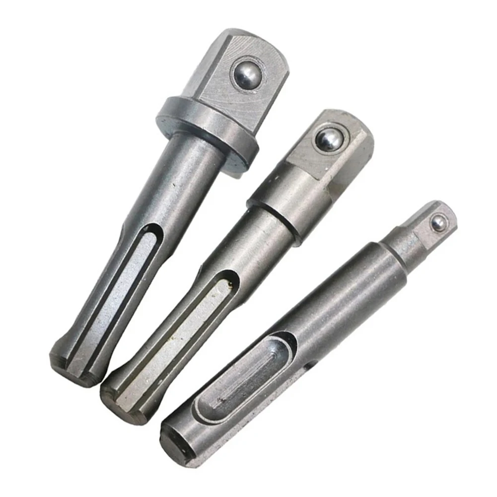 

3pcs SDS Round Shank Socket Driver Extension Adapter 1/2” 3/8” 1/4” For Electric Screwdrivers Drills Chuck Fitting Drills