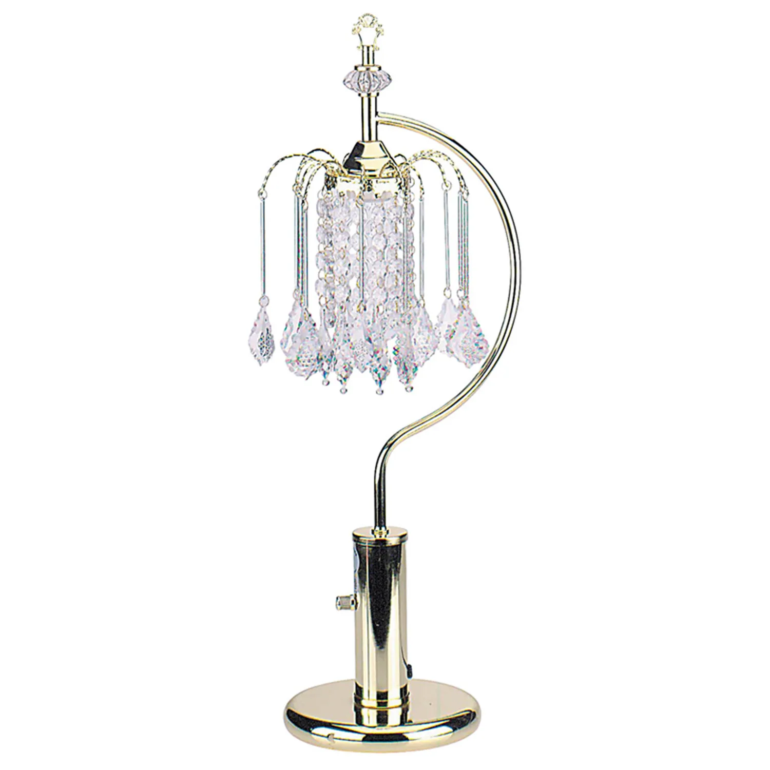 

Free Shipping 715AB 27 in. Ant Brass Table Lamp With Crystal Inspired Shade