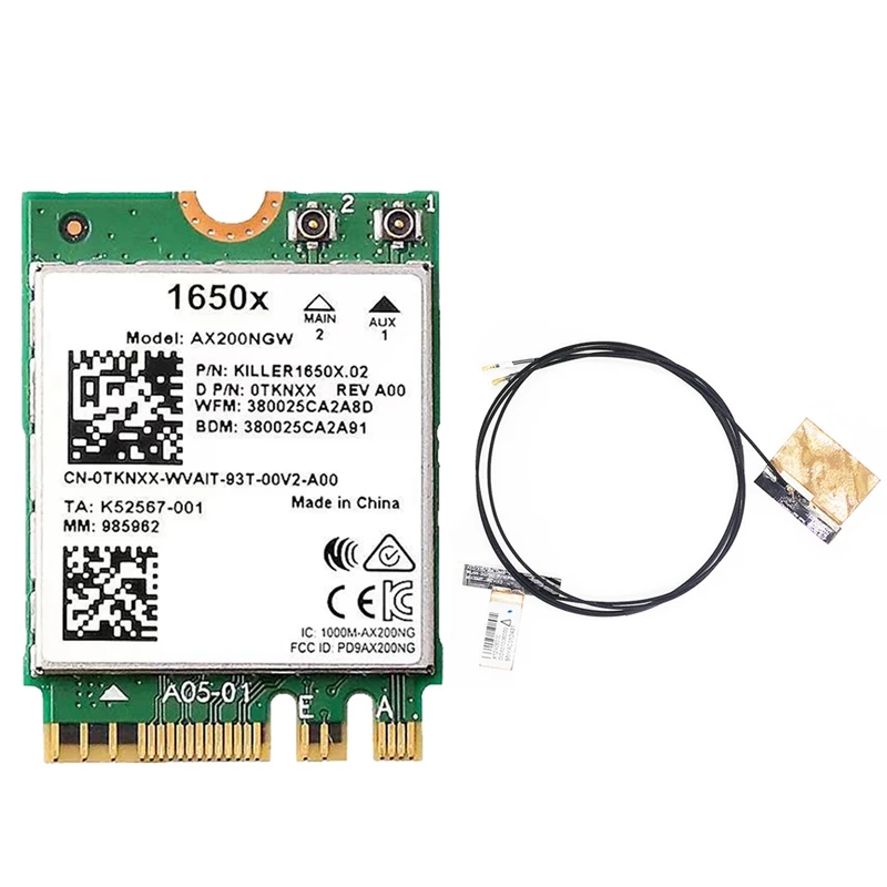 For 1650X Wifi Card+Antenna AX200 AX200NGW 3000Mbps 2.4G 5G Wifi 6+BT 5.1 Gigabit Wireless Network Card For Win11
For 1650X Wifi Card+Antenna AX200 AX200NGW 3000Mbps 2.4G 5G Wifi 6+BT 5.1 Gigabit Wireless Network Card For Win11