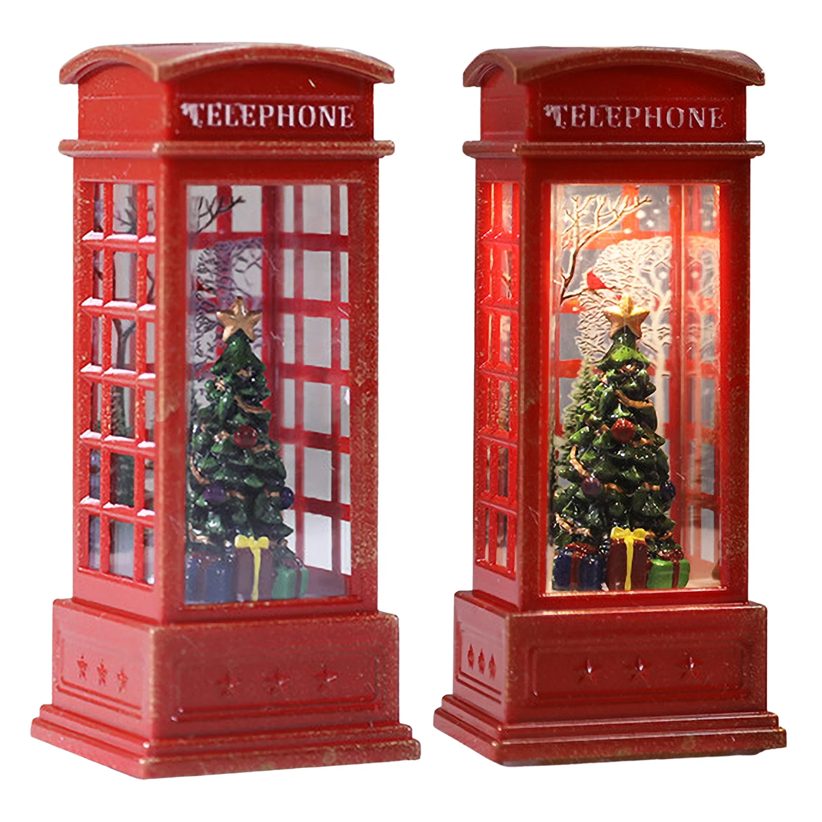 1PC Red Vintage Luminous Christmas Phone Booth Lantern Christmas Tree Snowman Santa Claus Figurine In Telephone Booth Christmas
1PC Red Vintage Luminous Christmas Phone Booth Lantern Christmas Tree Snowman Santa Claus Figurine In Telephone Booth Christmas