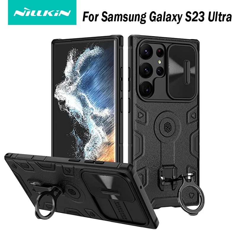 Противоударный чехол NILLKIN с металлическим кольцом-держателем для Samsung Galaxy S23
Противоударный чехол NILLKIN с металлическим кольцом-держателем для Samsung Galaxy S23