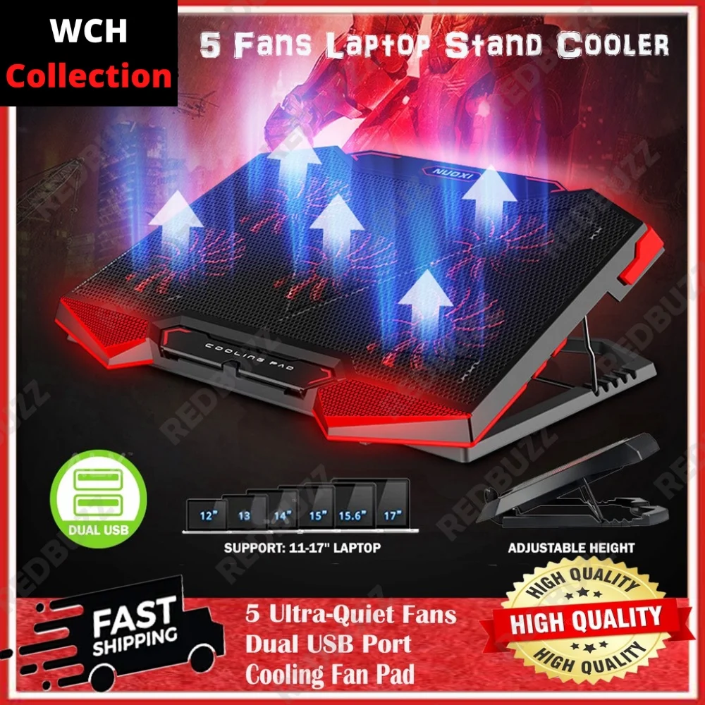3X 5X STRONG FAN LED 2 USB 12-17" Laptop Cooler Fan Laptop Stand Cooling Pad 3 Fan 5 Fan Laptop Fan
3X 5X STRONG FAN LED 2 USB 12-17" Laptop Cooler Fan Laptop Stand Cooling Pad 3 Fan 5 Fan Laptop Fan