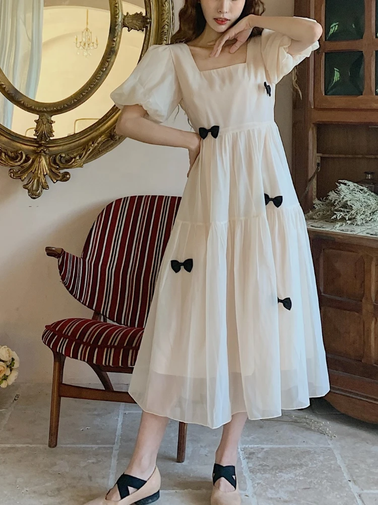 2022 Spring Women Sweet Elegant Dress One Piece Evening Party Dress Female Square Collar Puff Short Sleeve Dress
2022 Spring Women Sweet Elegant Dress One Piece Evening Party Dress Female Square Collar Puff Short Sleeve Dress