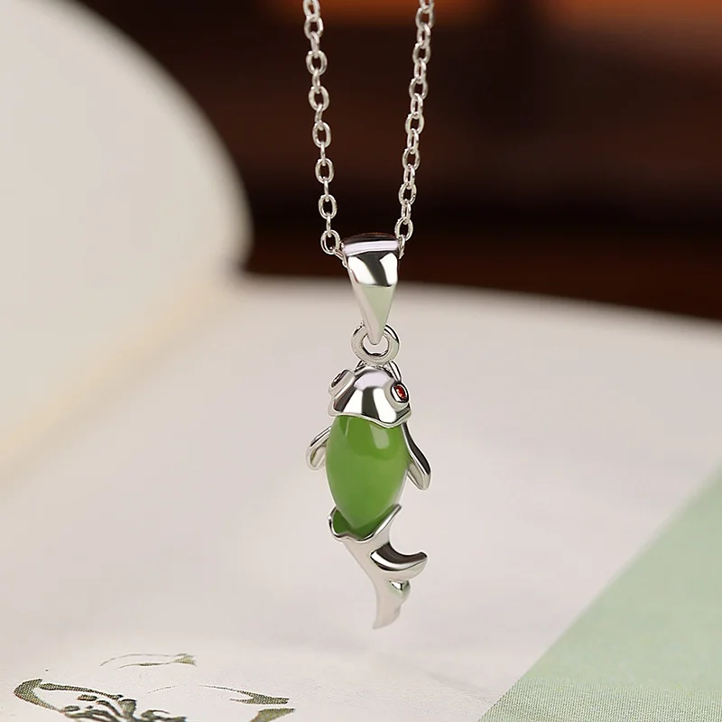 Yilu Silver S925 Sterling Hotan Jade Jasper Auspicious Small Goldfish Pendant Cute Fashion Versatile
Yilu Silver S925 Sterling Hotan Jade Jasper Auspicious Small Goldfish Pendant Cute Fashion Versatile