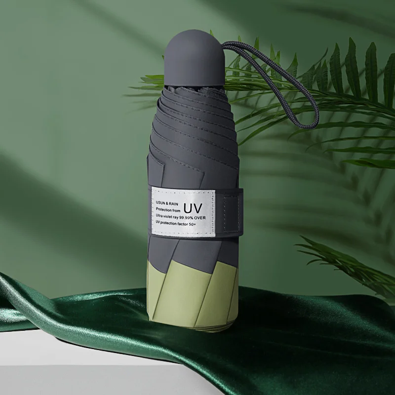 New 8ribs Mini Umbrella Five Fold Umbrella Creative Sunny Pocket Umbrella Pure Color Simple Black Coating Paraguas De Bolsillo 
New 8ribs Mini Umbrella Five Fold Umbrella Creative Sunny Pocket Umbrella Pure Color Simple Black Coating Paraguas De Bolsillo