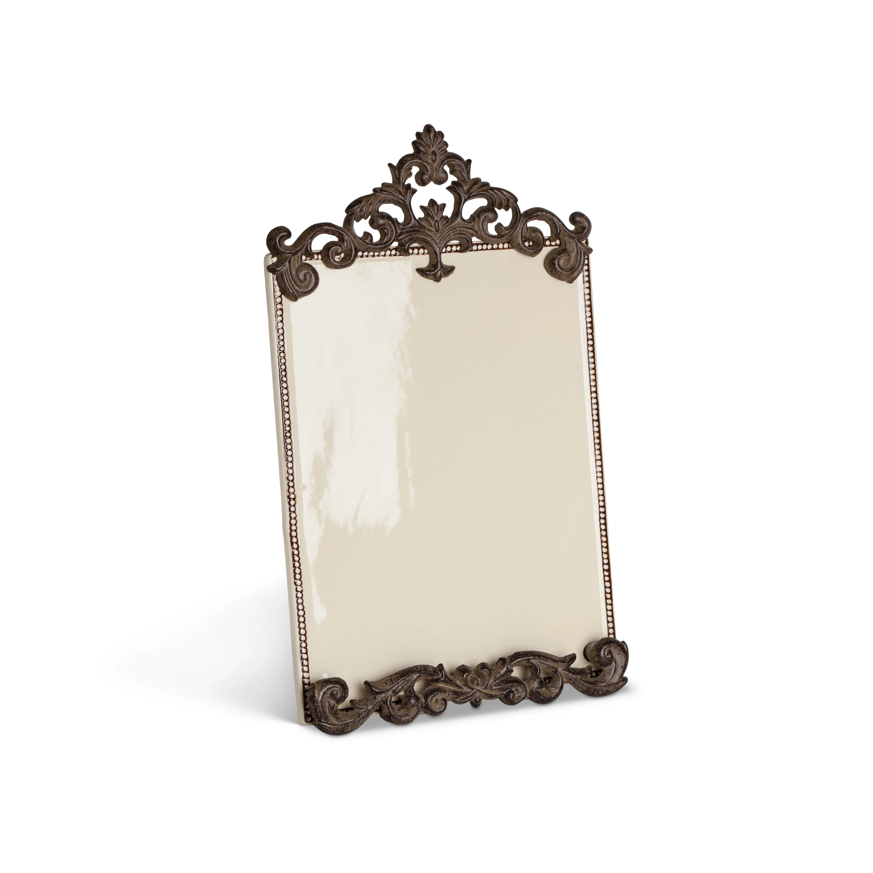 Gerson Cream Ceramic Message Board with Brown Metal, Acanthus Leaf Styled, Standing Frame
Gerson Cream Ceramic Message Board with Brown Metal, Acanthus Leaf Styled, Standing Frame
