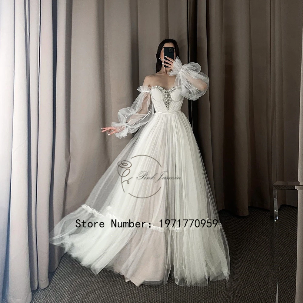 Glitter Princess White Wedding Dresses For Women 2023 New Three Quarter Sleeves A Line Court Train Bridal Gowns Robe De Mariée
Glitter Princess White Wedding Dresses For Women 2023 New Three Quarter Sleeves A Line Court Train Bridal Gowns Robe De Mariée