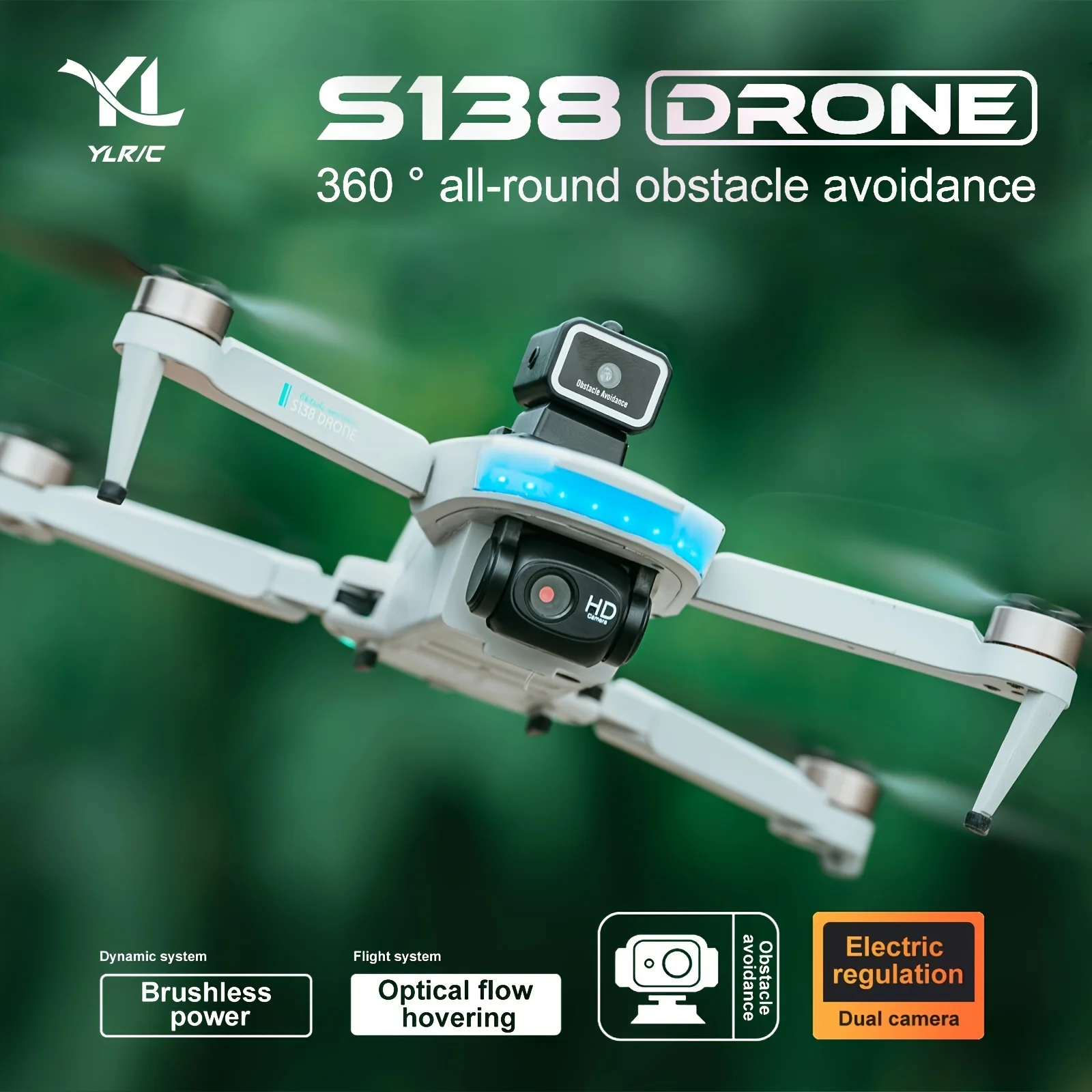 Brushless motor UAV, 360° obstacle avoidance HD double camera light flow positioning gravity induction remote control aircraft
Brushless motor UAV, 360° obstacle avoidance HD double camera light flow positioning gravity induction remote control aircraft