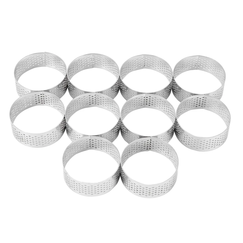 

LJL-60 Pack 5 см кольцо для торта из нержавеющей стали, Термостойкое ПЕРФОРИРОВАННОЕ кольцо для мусса, круглое кольцо Инструменты для выпечки пончиков