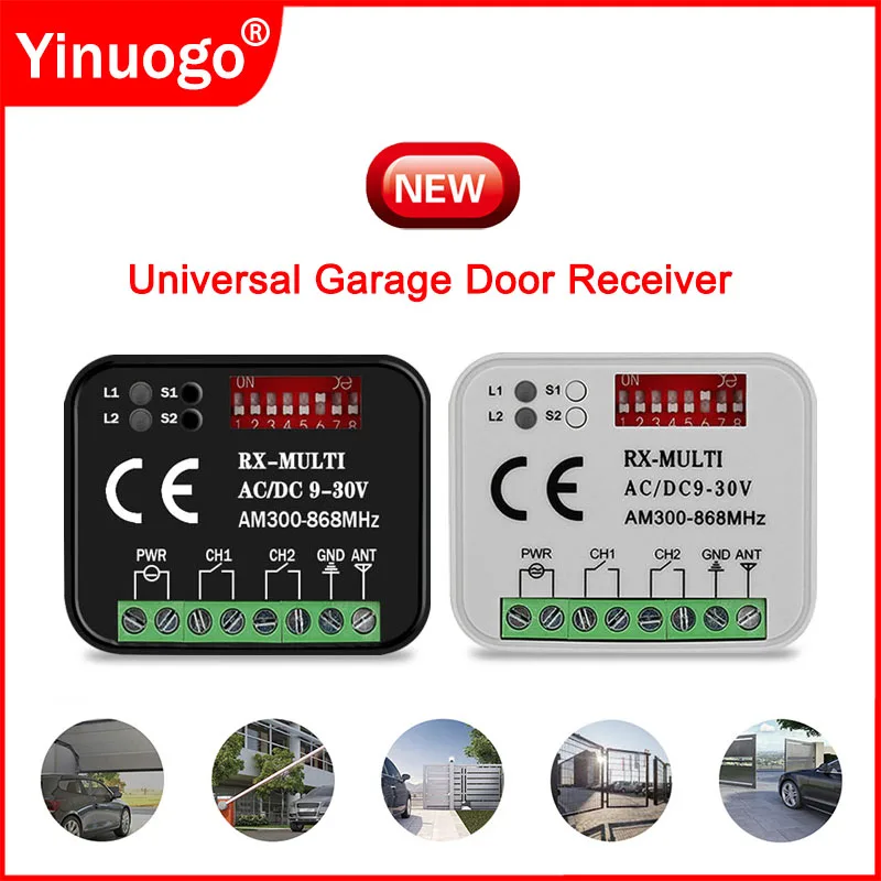 Universal RX Multi Frequency 300-868MHz Receiver Garage Door Remote Control Receiver 2 CH Controller Switch Transmitter Barrier
Universal RX Multi Frequency 300-868MHz Receiver Garage Door Remote Control Receiver 2 CH Controller Switch Transmitter Barrier