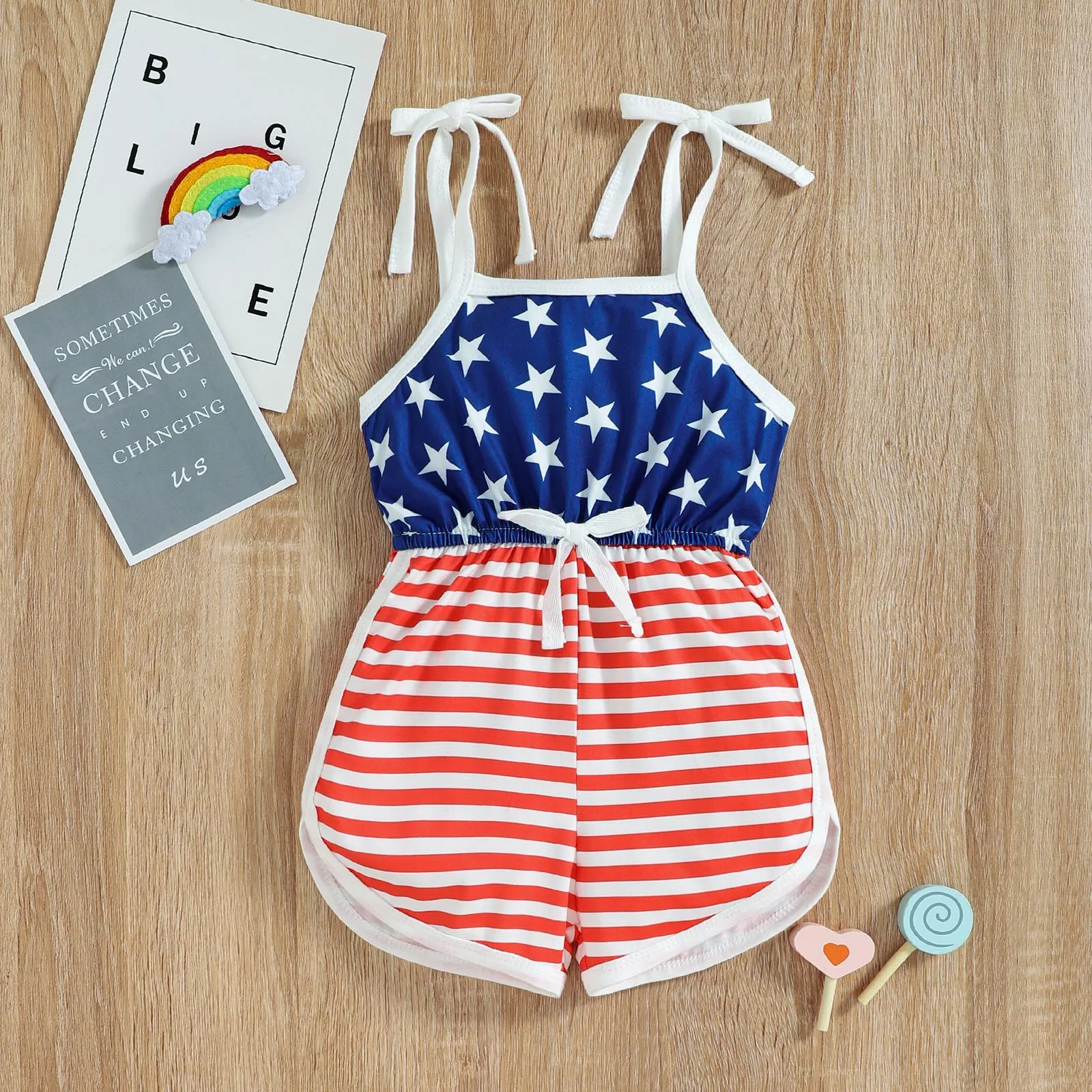Baby Clothes Toddler Girls Newborn Bodysuit Sleeveless Independence Day Stars Striped Printed Romper Infant Suspenders Jumpsuit
Baby Clothes Toddler Girls Newborn Bodysuit Sleeveless Independence Day Stars Striped Printed Romper Infant Suspenders Jumpsuit
