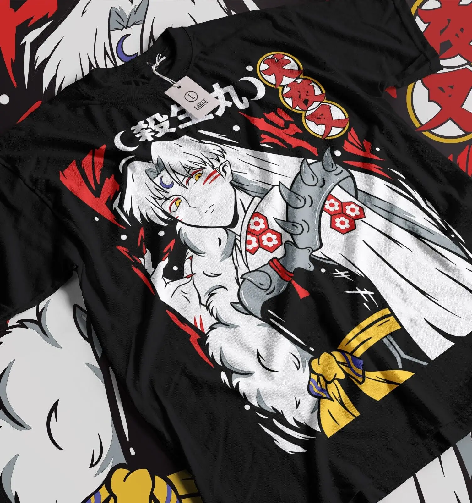 Футболка Inuyasha Sesshomaru с изображением Красной Луны ину Яша Аниме Манга все размеры