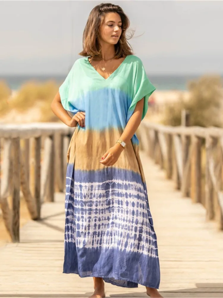 Long Dress Cover-Ups Women Swimwear V Neck Bathing Suit Summer New Fashion Print Loose Casual Beach Holiday Bikini Cover Up 2022
Long Dress Cover-Ups Women Swimwear V Neck Bathing Suit Summer New Fashion Print Loose Casual Beach Holiday Bikini Cover Up 2022