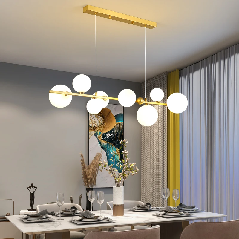 

Подвесной светильник в стиле пост-модерн, лампа в виде стеклянного шара для столовой, декор в скандинавском стиле, черная и Золотая лампа-подвеска, осветительный прибор