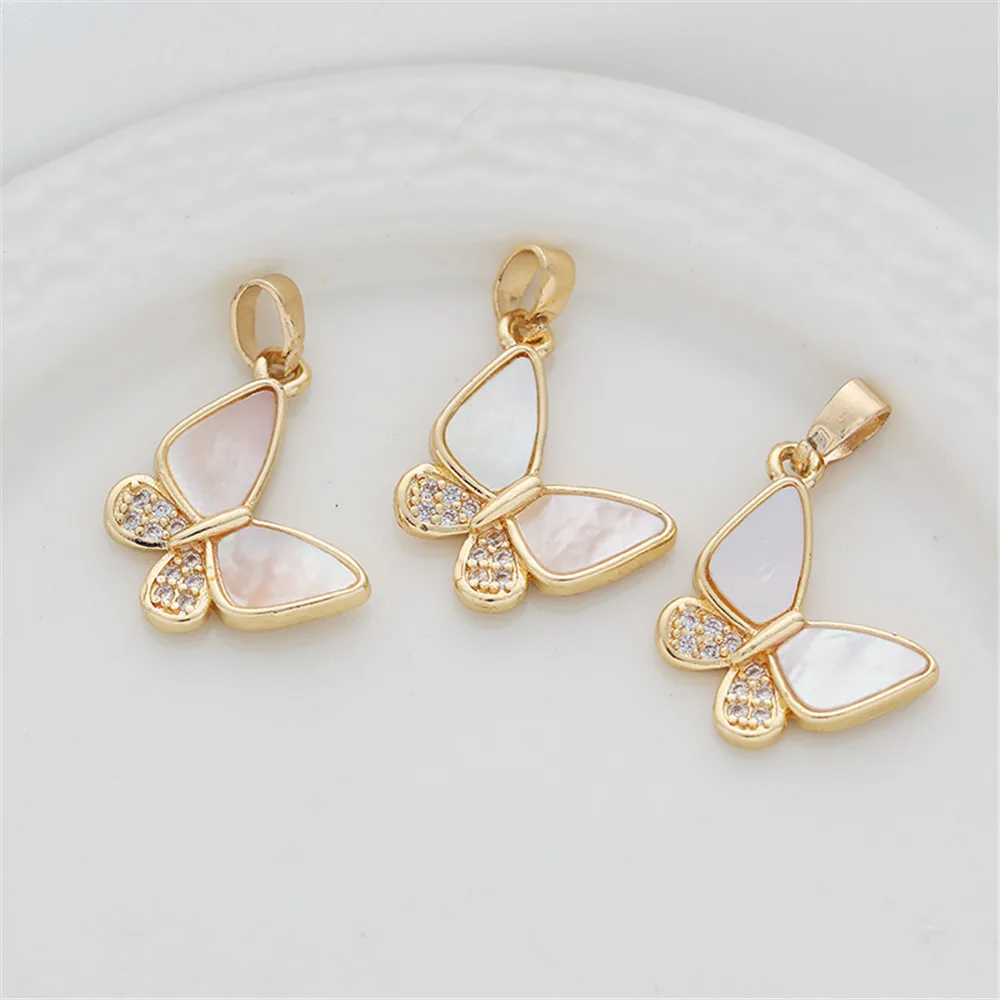 14K gold with zirconia convex bright shell butterfly pendant 12*15mm bracelet necklace diy charm pendant
14K gold with zirconia convex bright shell butterfly pendant 12*15mm bracelet necklace diy charm pendant