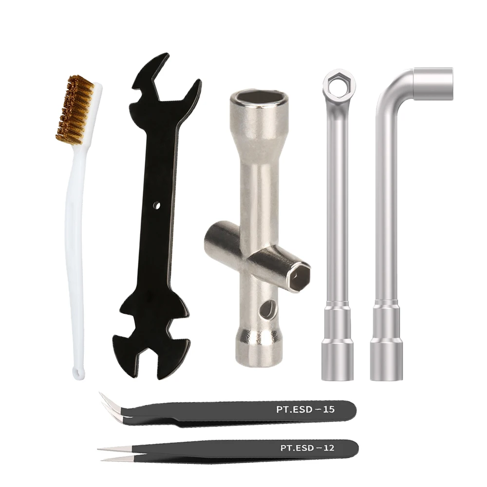 3D Printer MK8 MK10 Wrench Set Cross Socket Spanner for Nozzle Cleaning Copper Brush Tool Tweezers L Spanner For Ender 3 5 CR-10
3D Printer MK8 MK10 Wrench Set Cross Socket Spanner for Nozzle Cleaning Copper Brush Tool Tweezers L Spanner For Ender 3 5 CR-10