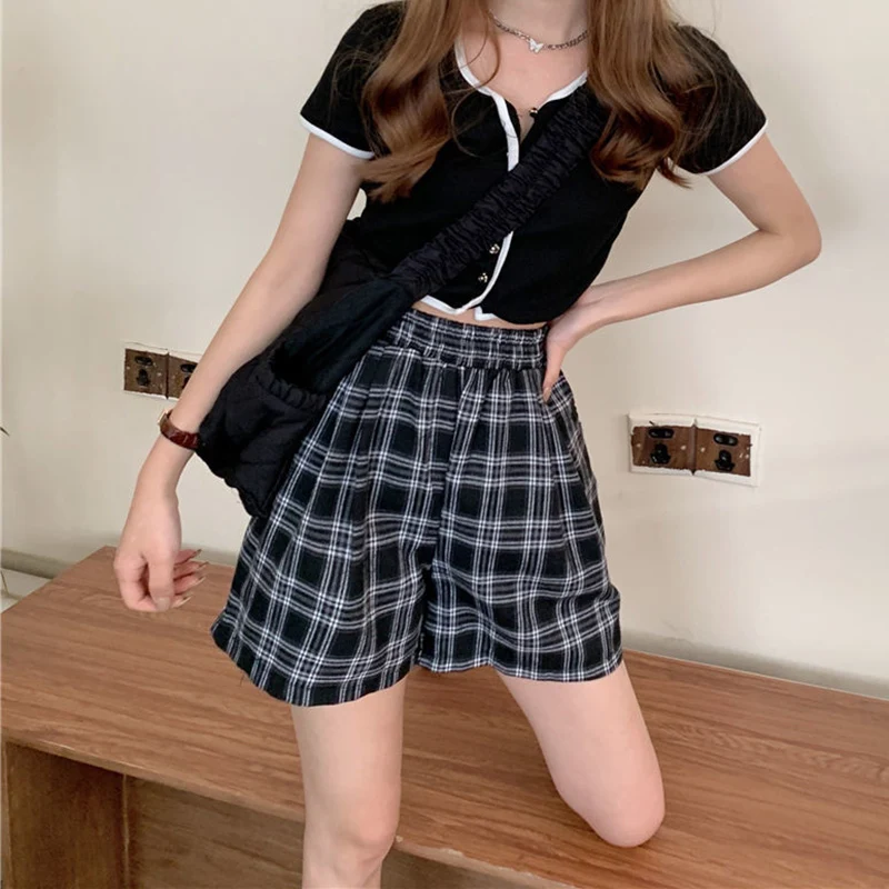 Style Waist Shorts Pants Students Leg Wide Simple Loose Xpqbb Unisex Elastic Korean Casual Summer Women Short Shorts Plaid New
Style Waist Shorts Pants Students Leg Wide Simple Loose Xpqbb Unisex Elastic Korean Casual Summer Women Short Shorts Plaid New