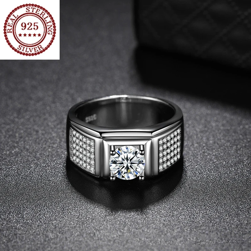 Hot Sales European and American 925 Sterling Silver Platinum Plated Domineering Diamond Ring Fashion Business Male Jewelry Gift
Hot Sales European and American 925 Sterling Silver Platinum Plated Domineering Diamond Ring Fashion Business Male Jewelry Gift