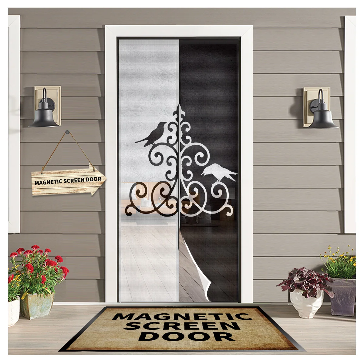 Занавески на дверь с узором в виде вороны, Магнитные шторы с принтом в виде насекомых и жуков, защита от комаров, для кухни и дома, черные
Занавески на дверь с узором в виде вороны, Магнитные шторы с принтом в виде насекомых и жуков, защита от комаров, для кухни и дома, черные