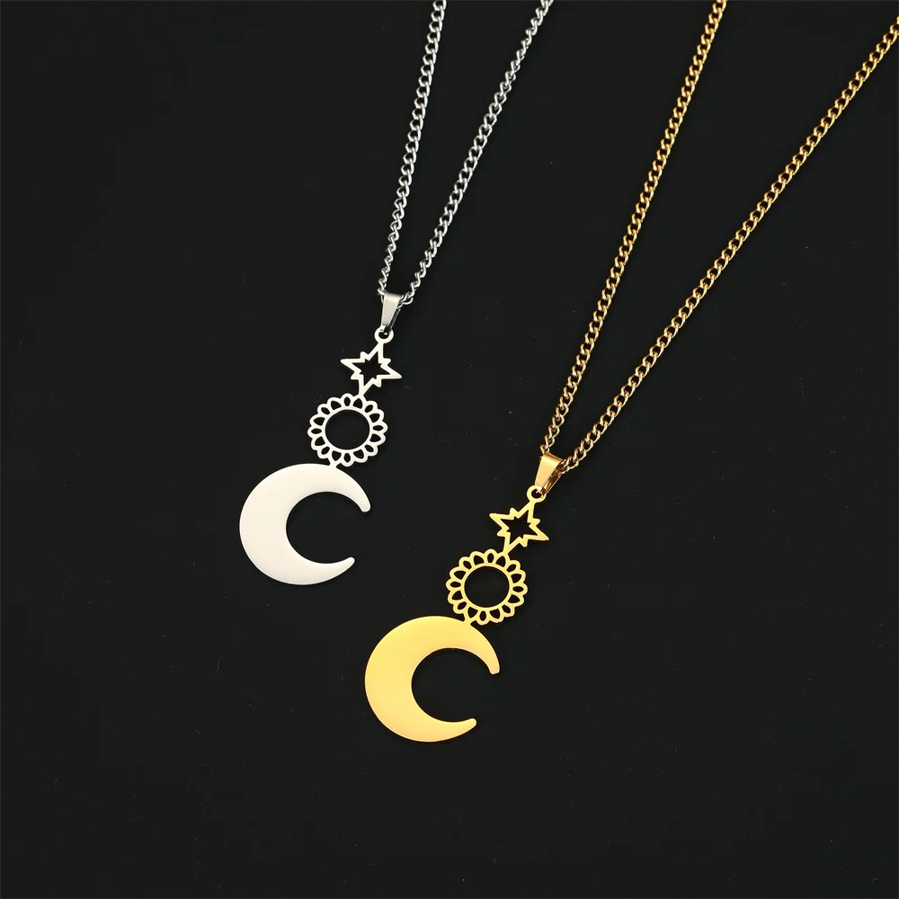 KKjoy Moon Eif Pendant Necklace for Women Silver Color Stainless Steel Star Sun Hollow Chains Minimalist Jewelry Accessories
KKjoy Moon Eif Pendant Necklace for Women Silver Color Stainless Steel Star Sun Hollow Chains Minimalist Jewelry Accessories