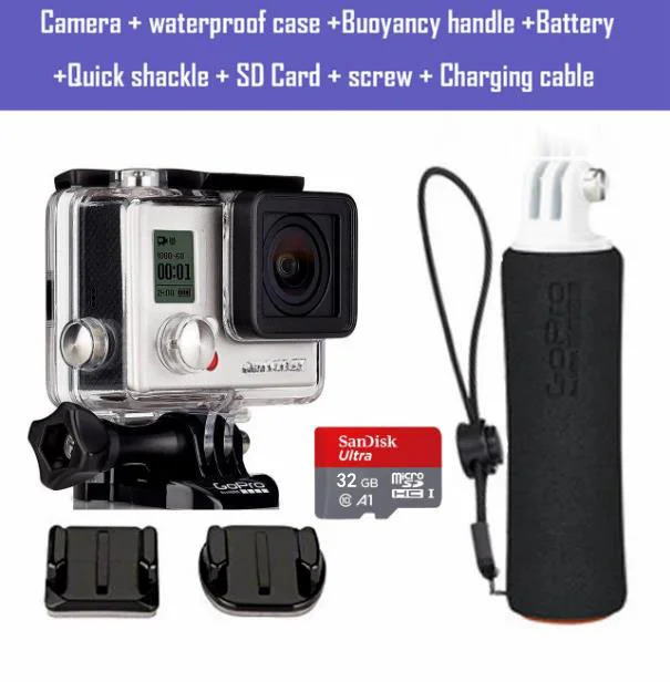 Оригинал для GoPro HERO3 Hero 3 Black 4K Приключения камера + Водонепроницаемая фотография + рукоятка плавучести + аккумулятор + 16G SD + зарядный кабель
Оригинал для GoPro HERO3 Hero 3 Black 4K Приключения камера + Водонепроницаемая фотография + рукоятка плавучести + аккумулятор + 16G SD + зарядный кабель